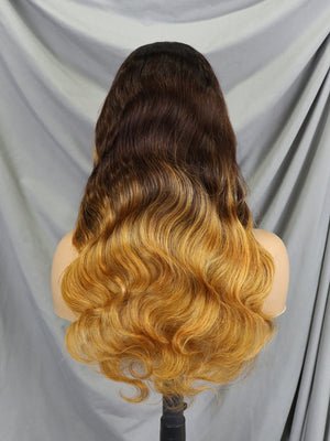 13*4 Full frontal lace wig 1BT4T30#