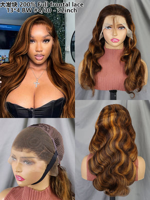 13*4 Full frontal lace wig BW #4-30